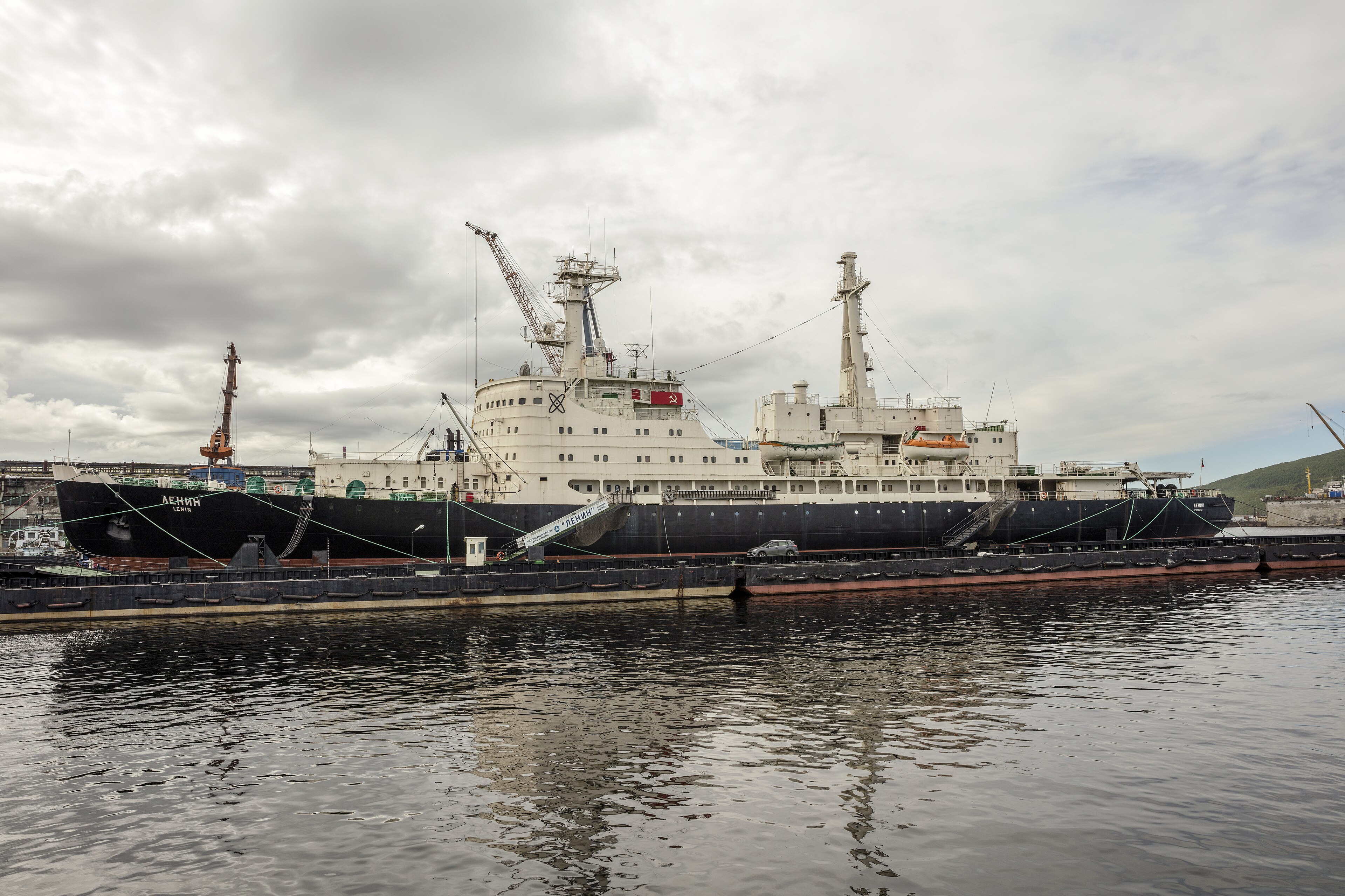 Lenin, the first nuclear-powered surface ship, now a museum in Murmansk