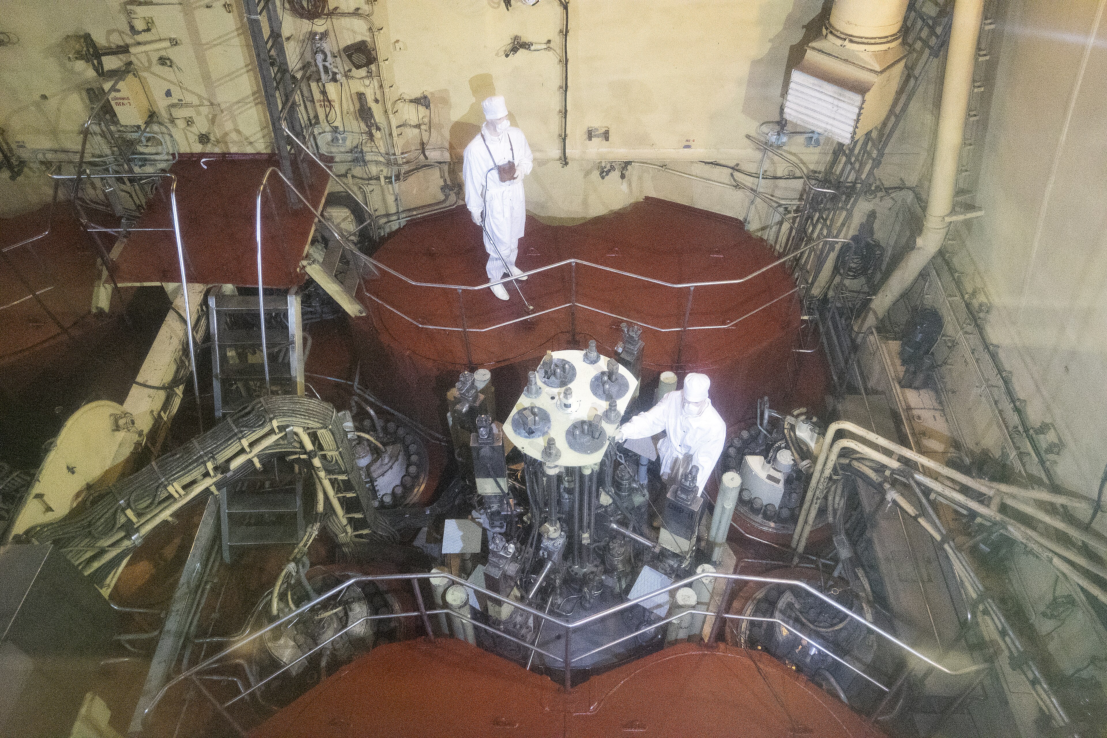 Looking down into Lenin's reactor compartment, as the museum shows it