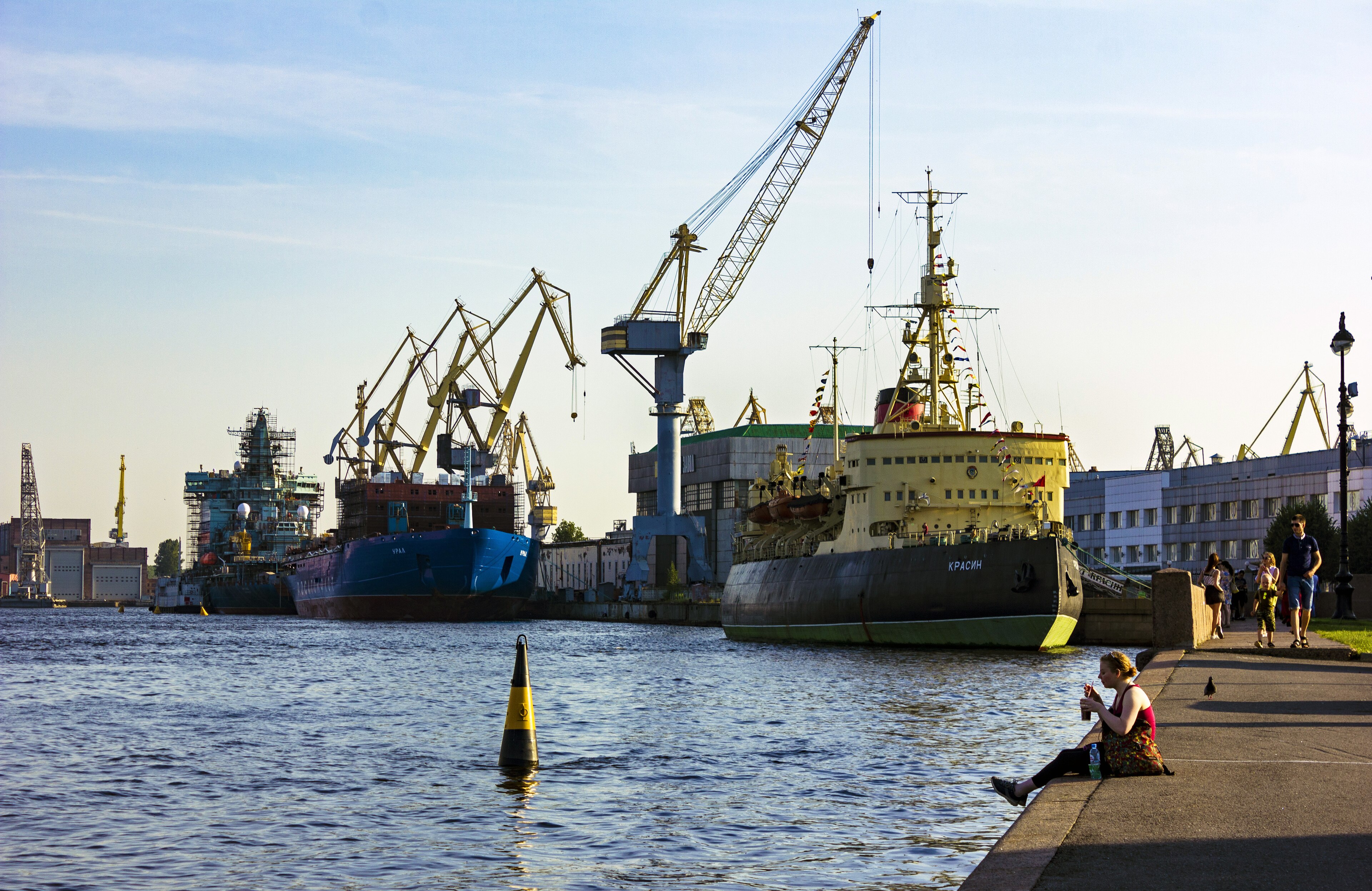 The old icebreaker Krasin in front of Ural